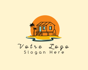 Sea - Sunset Beach Cottage logo design