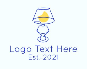 Computer Chair - Monoline Blue Lamp logo design