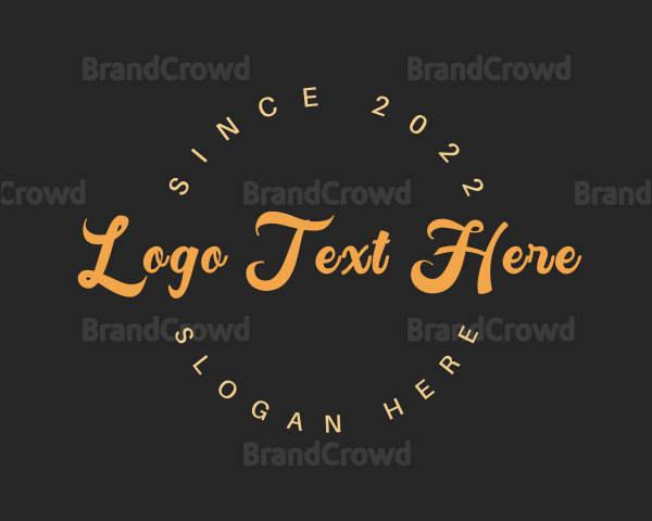 Round Handwriting Business Logo