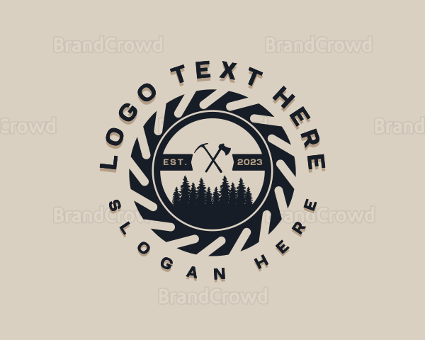 Forest Tree Logging Logo