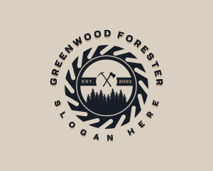 Woodwork Logging Lumberjack logo design