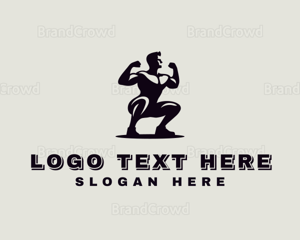 Bodybuilder Strong Man Logo