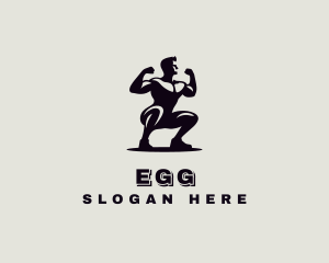 Gym Equipment - Bodybuilder Strong Man logo design