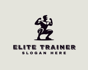 Bodybuilder Strong Man logo design