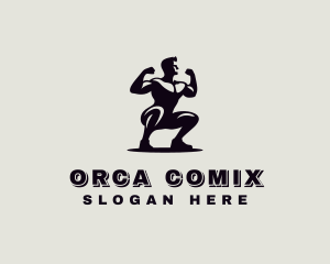 Human - Bodybuilder Strong Man logo design