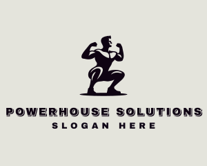 Strong - Bodybuilder Strong Man logo design
