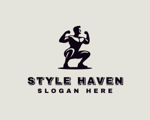 Man - Bodybuilder Strong Man logo design