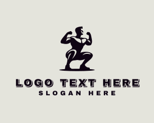 Weightlifter - Bodybuilder Strong Man logo design