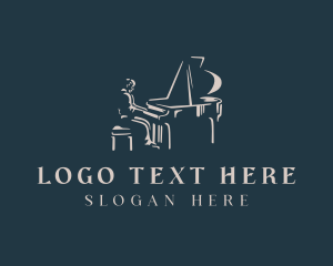 Recording Studio - Pianist Concert Performer logo design