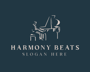 Pianist Concert Performer logo design
