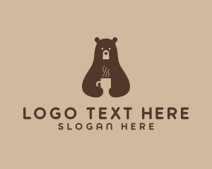 Grizzly - Hot Coffee Bear logo design