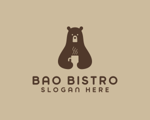 Hot Coffee Bear Logo