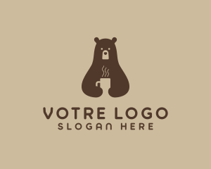 Hot Coffee Bear Logo