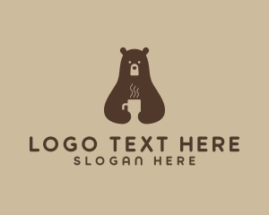 Hot Coffee Bear Logo