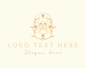 Florist - Golden Woman Beauty logo design