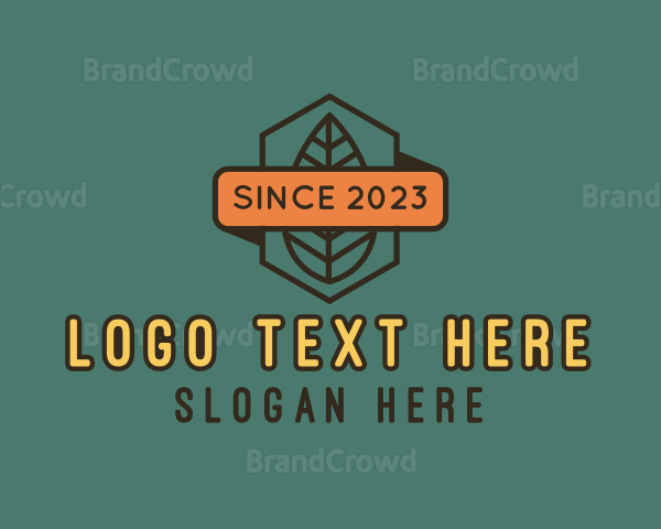 Leaf Badge Hexagon Logo