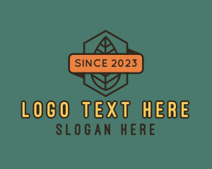 Autumn - Leaf Badge Hexagon logo design