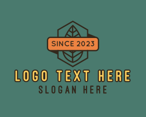 Restaurant - Leaf Badge Hexagon logo design
