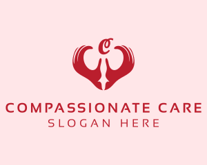 Caring - Heart Hands Caring logo design