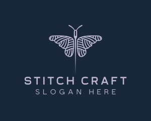 Sew - Butterfly Sewing Needle logo design