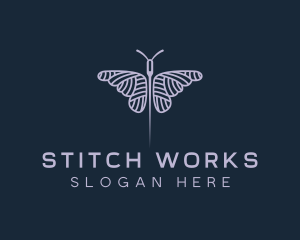 Alterations - Butterfly Sewing Needle logo design