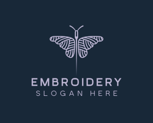 Butterfly Sewing Needle logo design