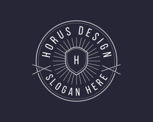 Hipster Shield Crest logo design