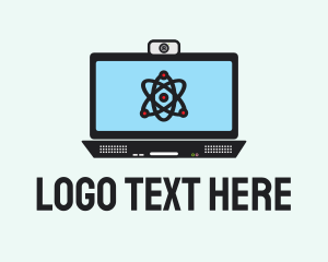 Online Tutor - Atom Computer Monitor logo design