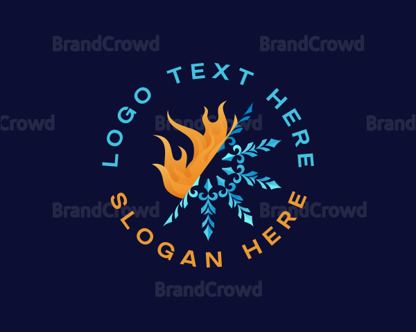 Flame Snowflake Thermal Logo