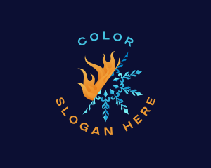 Thermostat - Flame Snowflake Thermal logo design
