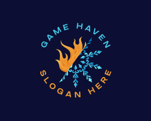 Aircon - Flame Snowflake Thermal logo design