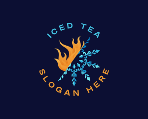 Flame Snowflake Thermal logo design