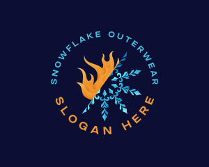 Flame Snowflake Thermal logo design