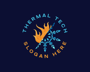 Thermal - Flame Snowflake Thermal logo design