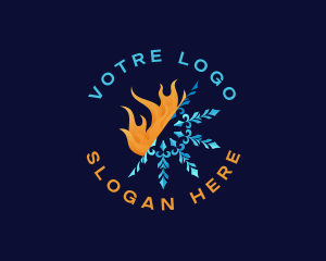 Winter - Flame Snowflake Thermal logo design