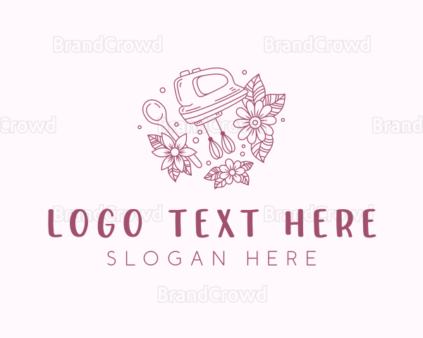 Floral Baking Mixer Logo