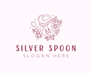 Floral Baking Mixer logo design