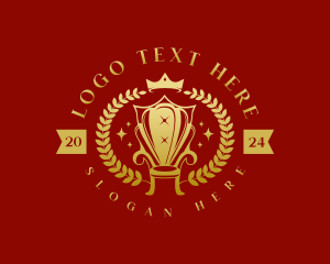 Throne - Royal Wreath Chair logo design