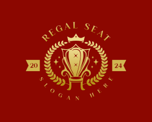 Throne - Royal Wreath Chair logo design