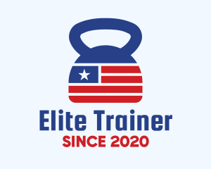 Patriotic Kettlebell Gym Equipment logo design