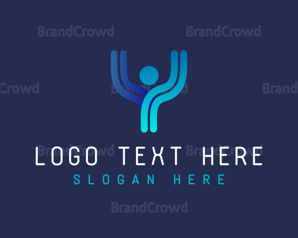Digital Tech Person Letter Y Logo