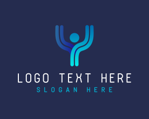 Personal Trainer - Digital Tech Person Letter Y logo design