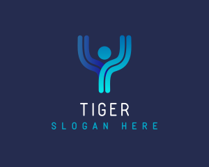 Support - Digital Tech Person Letter Y logo design