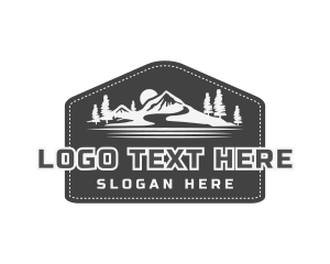 Camp - Mountain Scenery Landscape logo design