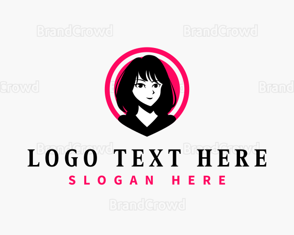 Anime Girl Avatar Logo