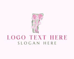 Rhododendron - Vermont Red Clover Flower logo design