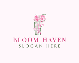 Vermont Red Clover Flower logo design