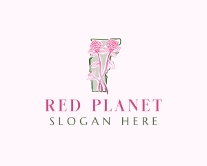 Vermont Red Clover Flower logo design