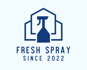 Home Cleaning Spray Bottle logo design