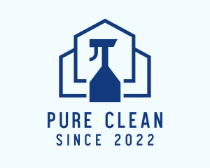 Home Cleaning Spray Bottle logo design